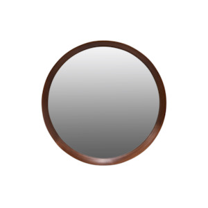 BEECH FRAME ROUND MIRROR LARGE 800X80X800MM DARK WOOD
