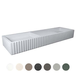 Tulle: TULLE DOUBLE BOWL WALL BASIN 1630X475X200MM NTH NOF