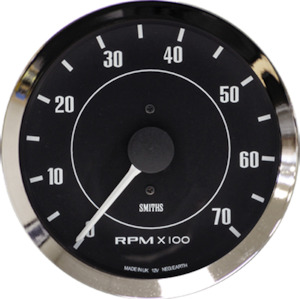 Tachometer Black Chrome 100M 0-7000 4/6/8 CYLINDER  [SMITHS CLASSIC] [RVC2490-00CA]