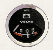 Smiths Classic: Voltmeter Gauge 10-15v Black Chrome  [SMITHS CLASSIC] [BV2220-00C]