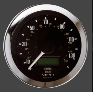Smiths Classic: Speedometer Black Chrome220 KPM  80MM Programmable [SMITHS CLASSIC] [SN5234-05CB]