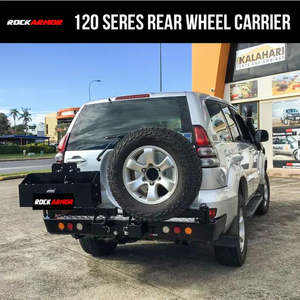 Rear Step: Rockarmor Steel Dual Wheel Carrier To Suit Toyota Prado 120