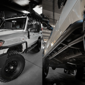 Rockarmor Steel Rock Slider Side Steps To Suit Toyota Landcruiser 76 Series 2007-2022