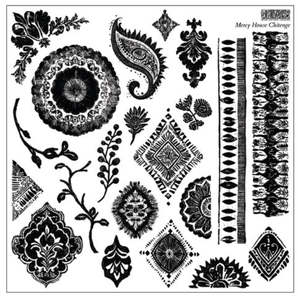 Iron Orchid Designs Decor Stamps: IOD Decor Stamp 30.5 x 30.5cm - Mercy House Chitenge (with masks)