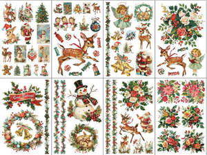 IOD Decor Transfer Pad 20 x 30.5cm - Kitschy Christmas (8 Sheets) Limited Edition
