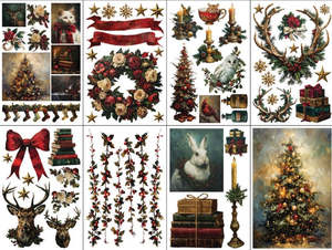 IOD Decor Transfer Pad 20 x 30.5cm - Crimson Velvet (8 Sheets) Limited Edition