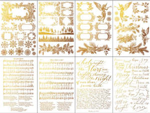 IOD Decor Transfer Pad 20 x 30.5cm - Tinsel Gold Foil (8 Sheets) Limited Edition