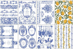 Iron Orchid Designs Paint Inlays: IOD Décor Paint Inlay - Portofino (8 Sheets) ***Limited Edition***