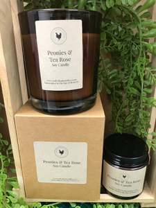 Crafty Chook Candles: Peonies & Tea Rose - Crafty Chook Candle