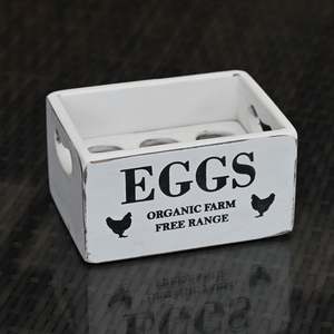 Home Decor And Gifts: White Wooden Egg Box - 1/2 Dozen (with removable tray)