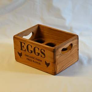 Natural Wooden Egg Box - 1/2 Dozen (with removable tray)