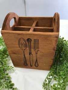 Home Decor And Gifts: Natural Wooden Cutlery Box