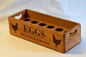 Home Decor And Gifts: Wooden Egg Tray - 1 Dozen (with removable tray)