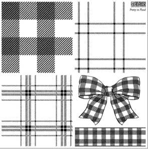 Sale: IOD Decor Stamp 30.5 x 30.5cm - Pretty in Plaid (with masks) *RETIRED*