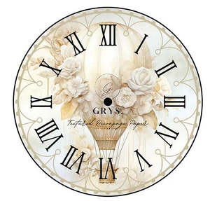 Large Decoupage Papers: Hot Air Balloon Clock Decoupage Paper