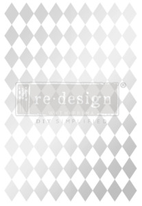 Redesign with Prima Transfer Large - Silver Harlequin