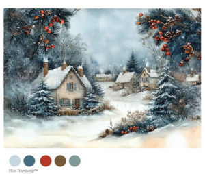 Redesign with Prima Decoupage Fibre Paper - A4 Winter Hearth (1 Sheet)