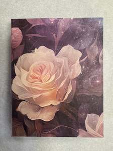 Jotter Pad - Pink Rose with Purple Background