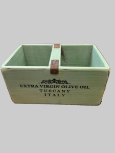 Olive Oil Wooden Handle Box - Green