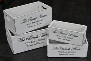 White  Wooden Box - The Beach House
