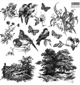 IOD Decor Stamp 30.5 x 30.5cm - Meadowlark (with masks)