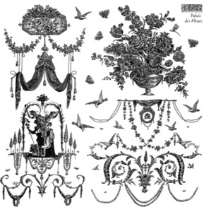 Iron Orchid Designs Decor Stamps: IOD Decor Stamp 30.5 x 30.5cm - Palais Des Fleurs (with Masks)
