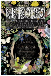 IOD Decor Transfer Pad 20 x 30.5cm - Flora Greca  (8 sheets)