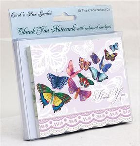 Stationery Collection: 10 Thank You Notecards - Butterflies