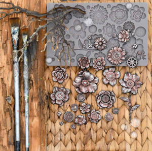 Redesign with Prima Moulds - Rusty Flowers
