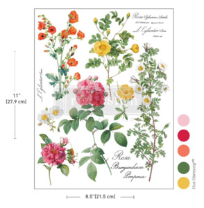 Redesign with Prima H2O Single Sheet Transfer - Poetry In Petals