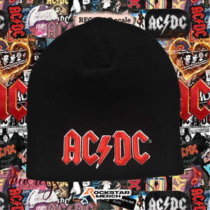 AC-DC Red 3D Logo Band Beanie