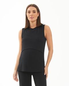 Nursing Wear: Peter Rib Nursing Tank Black
