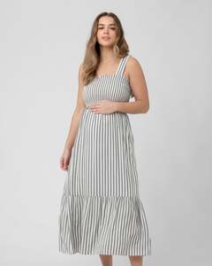 Nursing Wear: Ollie Smocked Dress Black / White