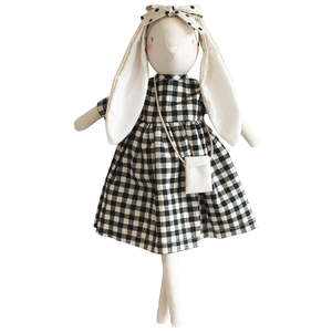 Baby Gifts: Sofia Bunny Black Gingham (50cm)
