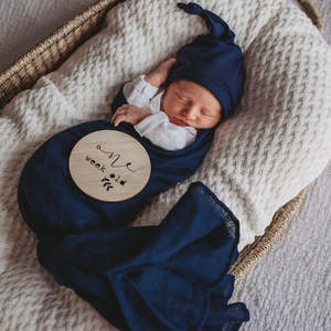 Baby Gifts: Navy Knotted Beanie