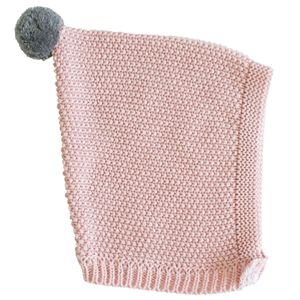Baby Gifts: Pom Pom Pixie Hat - Rosewater/Grey