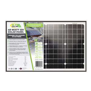 Products: 40 Watt, 12V Single Cell Mono-crystalline Solar Panel