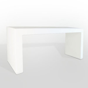 Products: White Boxed Table - rollercoaster