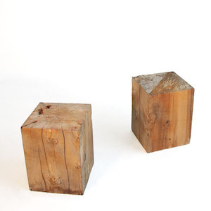 Products: Macrocarpa Block Stool - rollercoaster