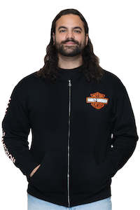 Sweatshirts Hoodies: Harley-Davidson Men's Bar & Shield Zip Front Hoodie with Arm Print