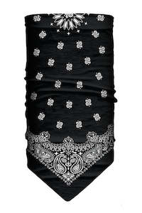 Womens Aceessories: Black Paisley Light Weight Neck Tube