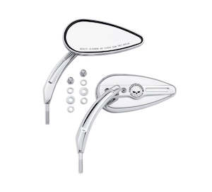 Mirrors: WILLIE G SKULL MIRRORS CHROME