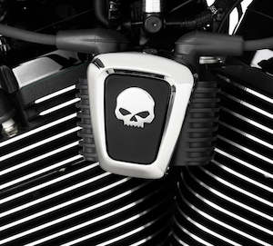 Custom Accessories Trims: WILLIE G SKULL COIL COVER CHROME