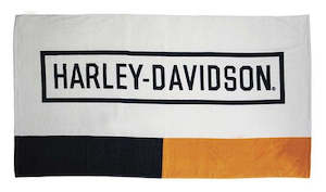 Home Decor: Harley-Davidson Retro Block Beach Towel