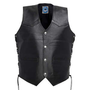 Mens Jackets Vests: Johnny Reb Men's Tasman Leather Vest