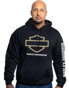 Sweatshirts Hoodies: Harley-Davidson Men's Gold Open Bar & Shield Hoodie