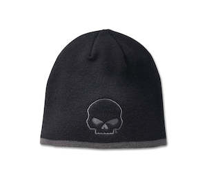 Mens Hats Caps: Willie G Skull Beanie Blk