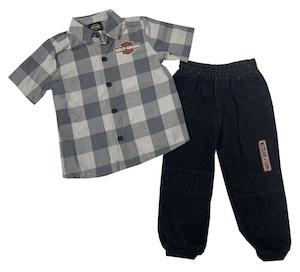 Boys Gear: Boys Harley-Davidson Plaid Shirt & Pant Set