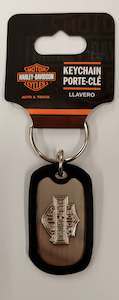 Key Rings Fobs: Harley-Davidson Rubber & Metal Dog Tag Key Chain