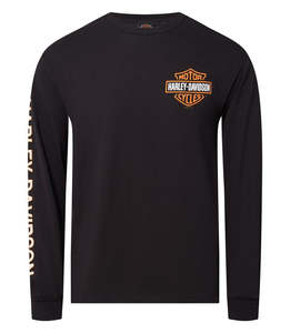 Tees Shirts: Harley-Davidson B&S Men's L/S Chest Print Dealer Tee